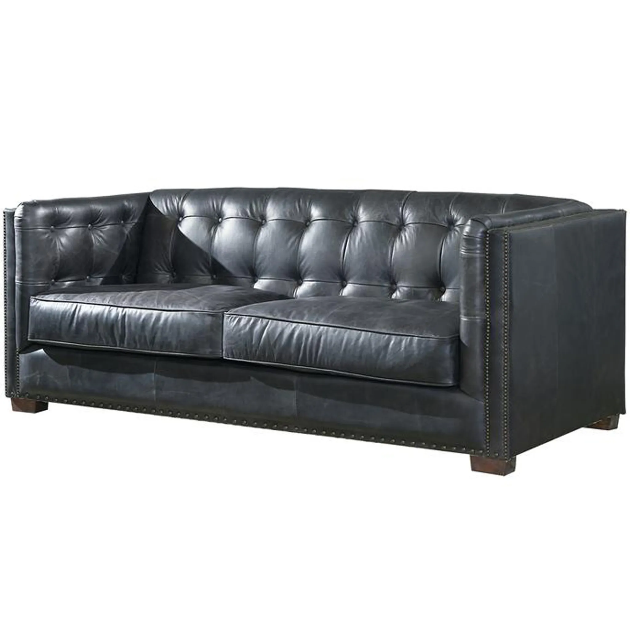 Preorder Tuxedo Leather Sofa - Slate