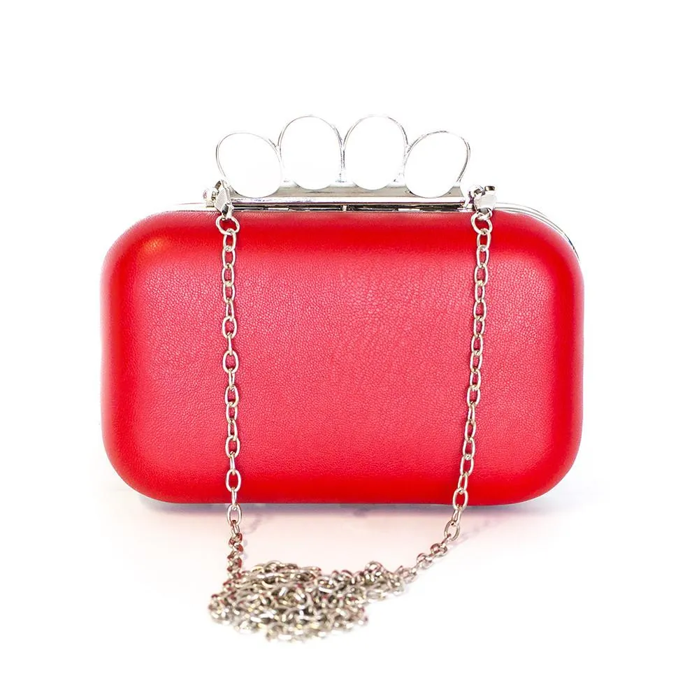 Red Knuckle Duster Clutch