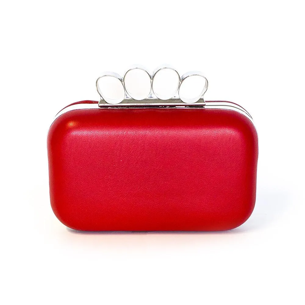 Red Knuckle Duster Clutch