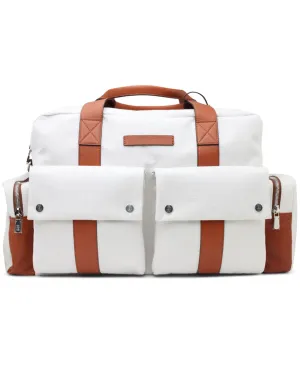 Silver Birch and Cognac Canvas Travel Bag