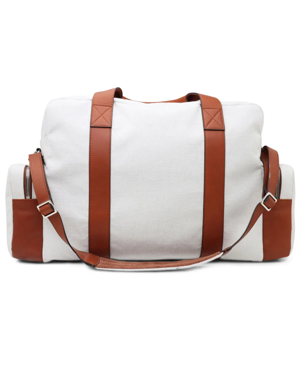 Silver Birch and Cognac Canvas Travel Bag