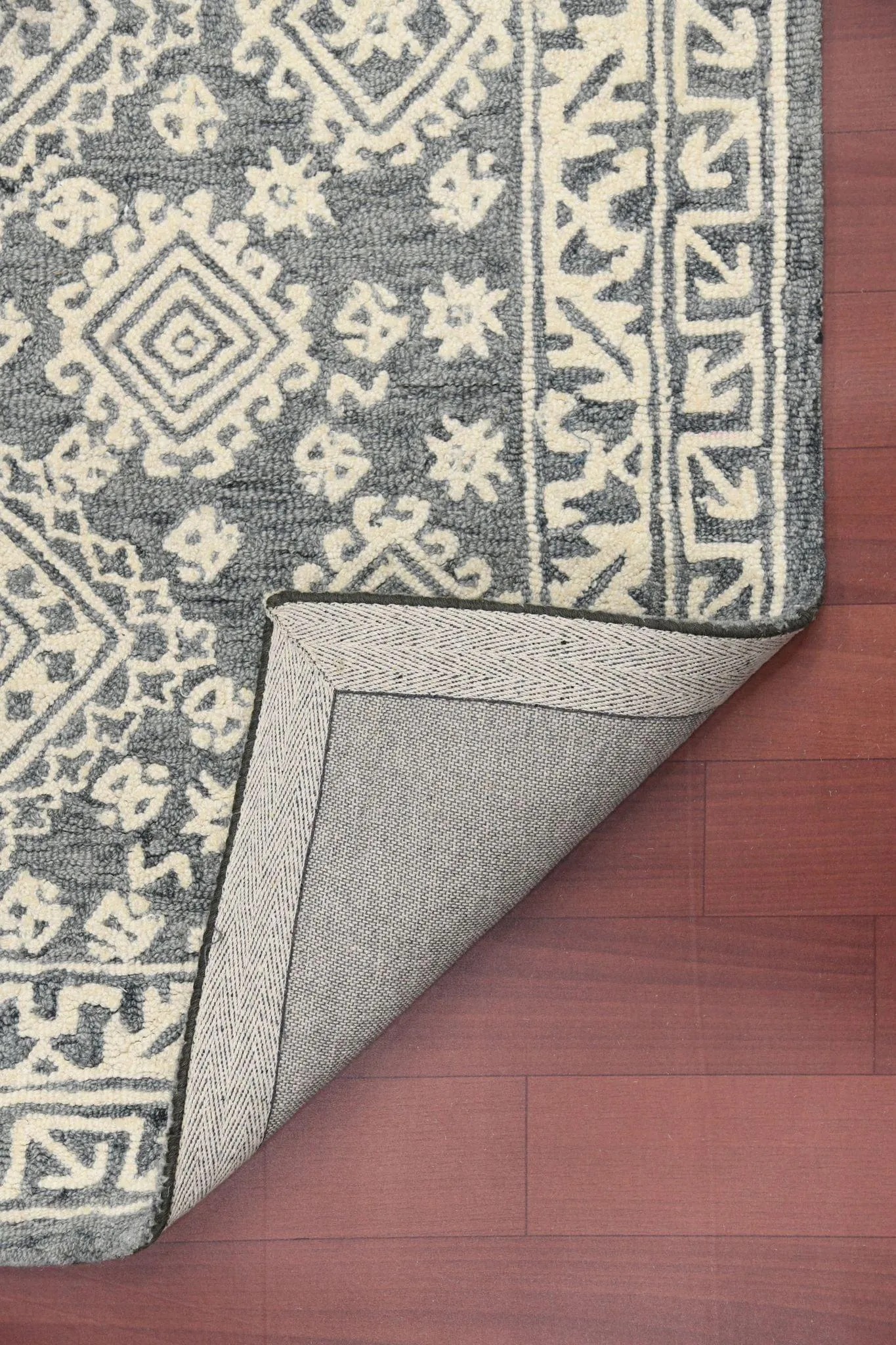 Slate Gray Wool Boston 4x6 Feet  Hand-Tufted Carpet - Rug