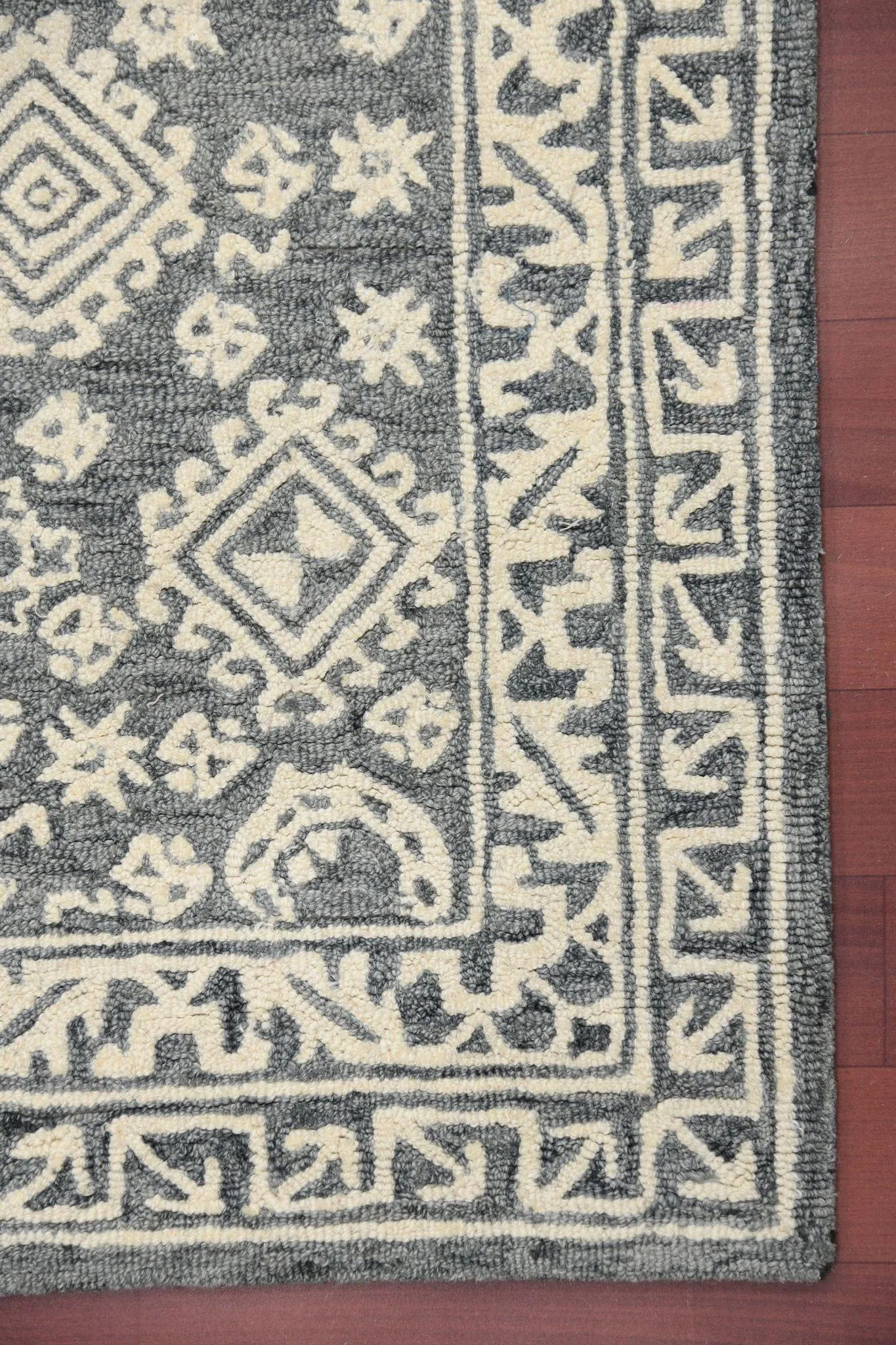 Slate Gray Wool Boston 4x6 Feet  Hand-Tufted Carpet - Rug