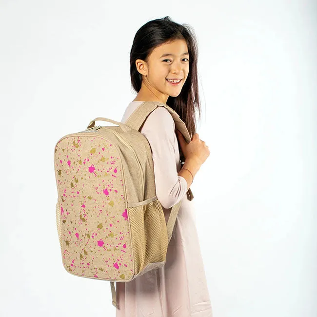 soyoung grade school backpack - fuchsia & gold splatter