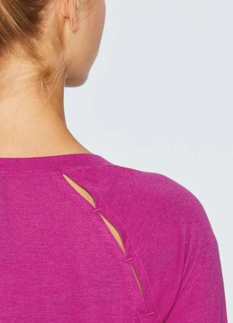 Studio Peek-A-Boo V-Neck Long Sleeve Tee