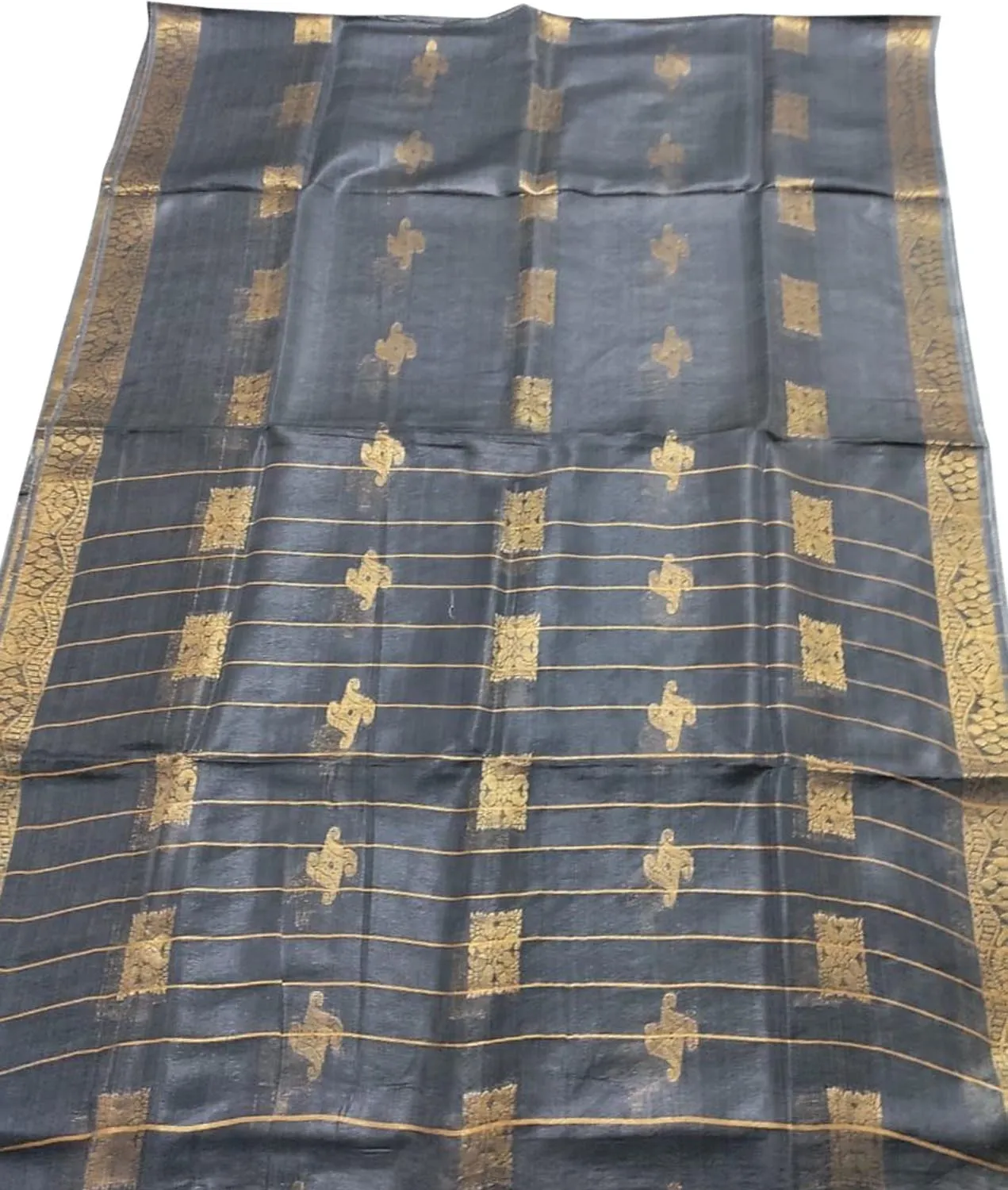 Stunning Grey Pure Linen Silk Saree - Perfect for Any Occasion!