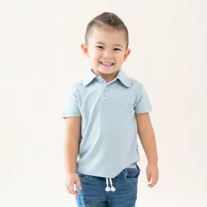 Toddler Short Sleeve Polo in Fog