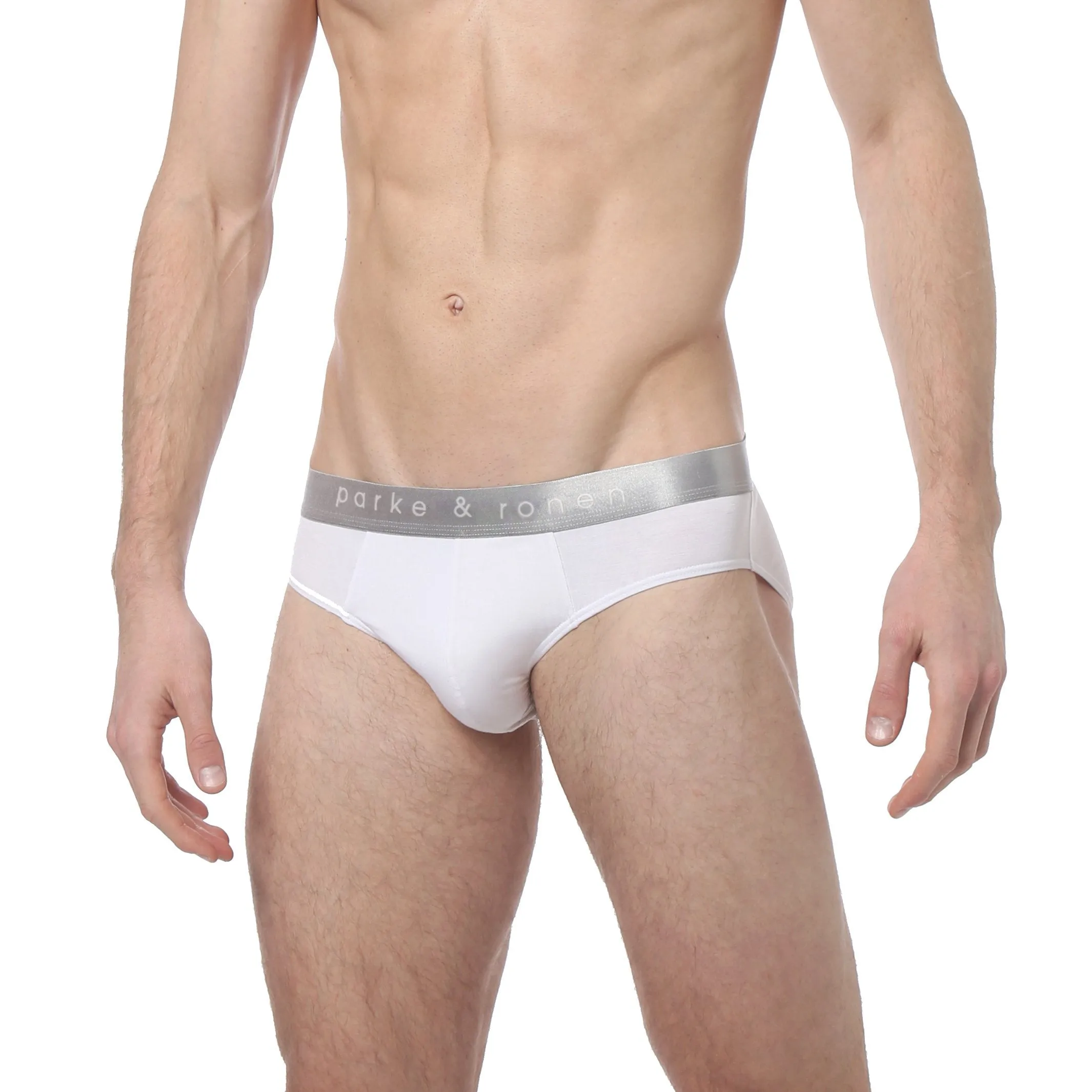 White Solid Low Rise Brief