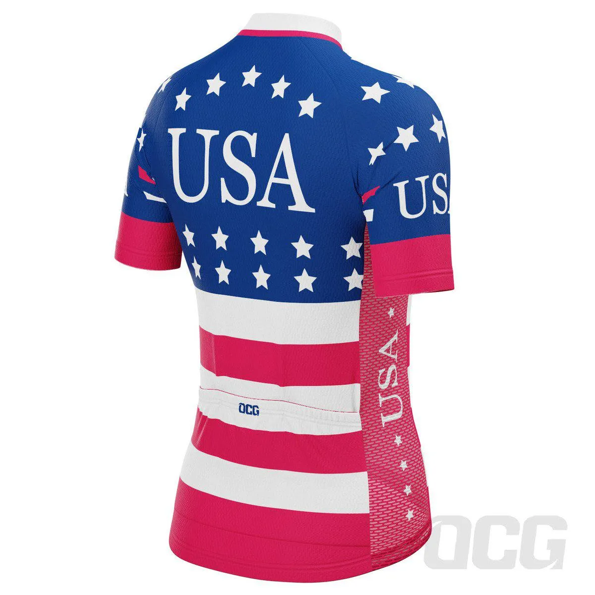 Women's American Stars and Stripes USA Icon Short Sleeve Cycling Jersey