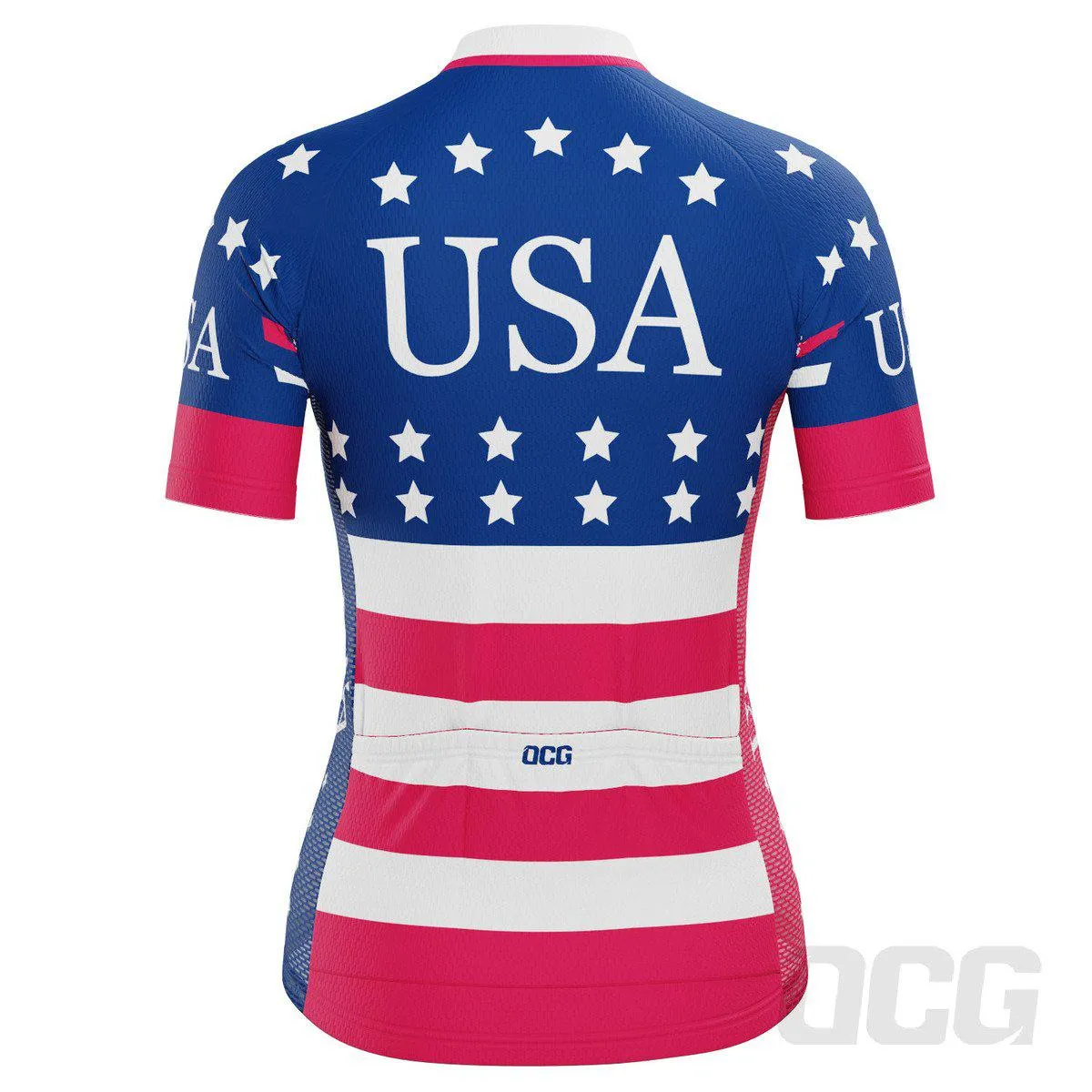Women's American Stars and Stripes USA Icon Short Sleeve Cycling Jersey